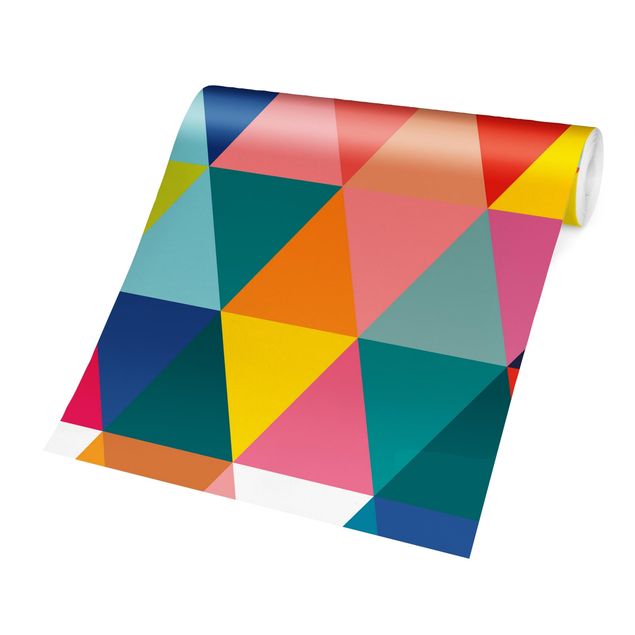Peel and stick wallpaper Colourful Triangle Pattern