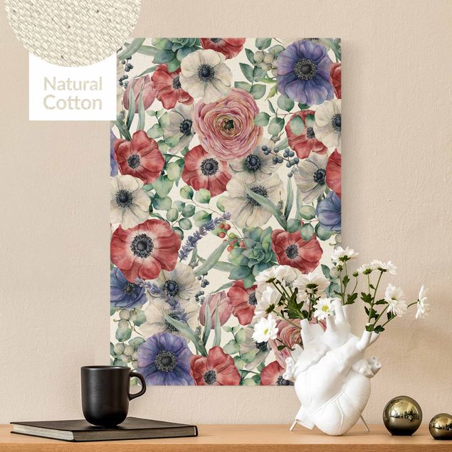 Poppies wall art Colourful Poppy Watercolour