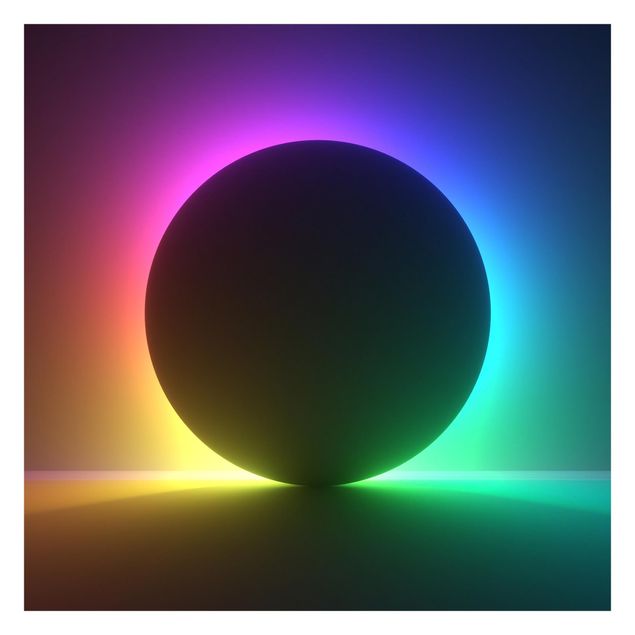 Wallpaper - Colourful Neon Light With Circle