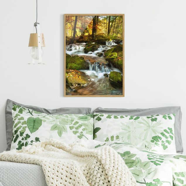 Tree print Waterfall Autumnal Forest