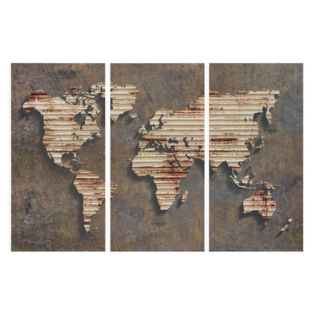 Modern art prints Rust World Map
