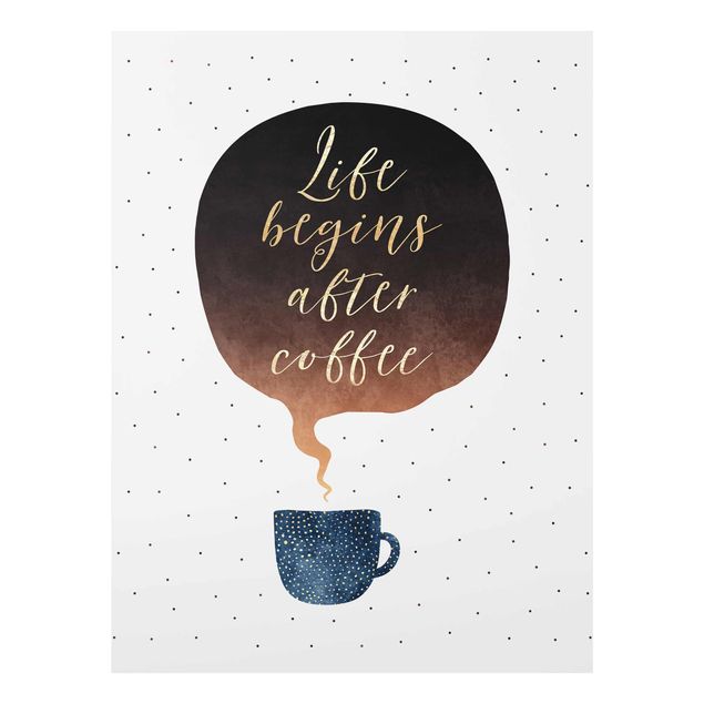 Coffee poster art Life Begins After Coffee Dots