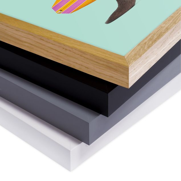 Modern art prints Otter With Surfboard