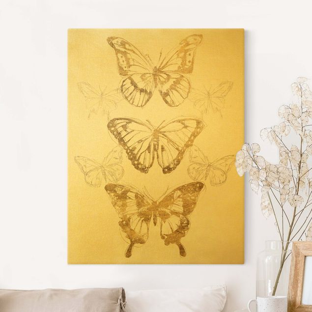 Butterfly art print Butterfly Composition In Gold II