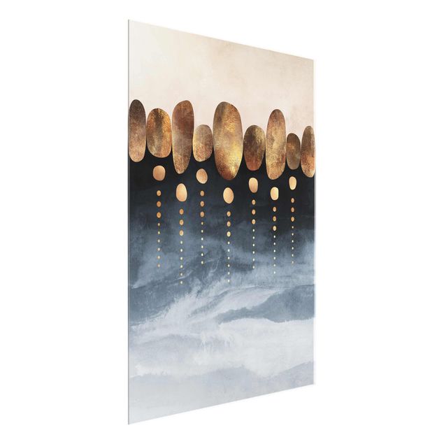 Abstract canvas wall art Abstract Golden Stones