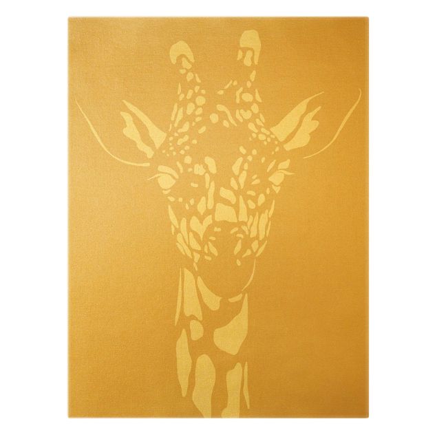 Canvas wall art Safari Animals - Portrait Giraffe Beige