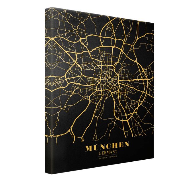 Prints Munich City Map - Classic Black