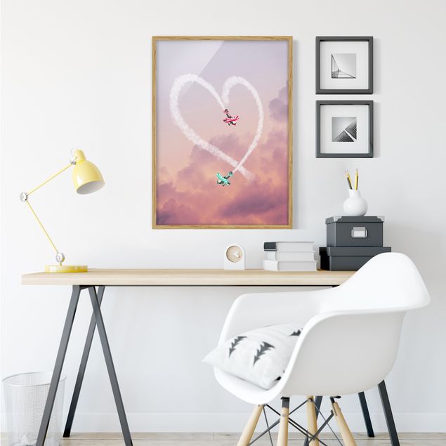 Canvas art Heart With Airplanes