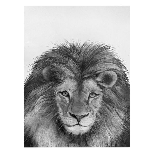 Art posters Illustration Lion Monochrome Painting