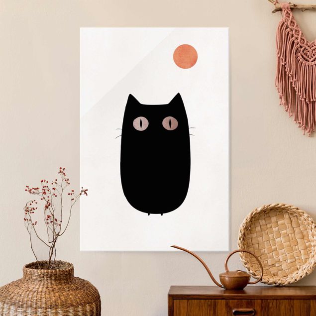 Kitchen Black Cat Illustration