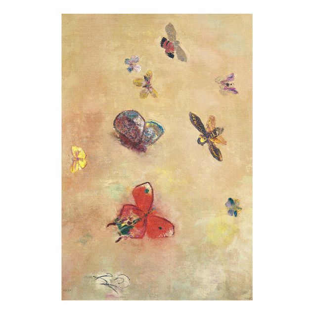 Glass prints pieces Odilon Redon - Colourful Butterflies
