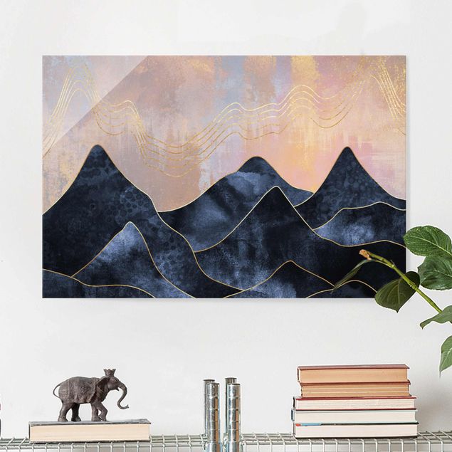 Elisabeth Fredriksson art Golden Dawn Over Mountains