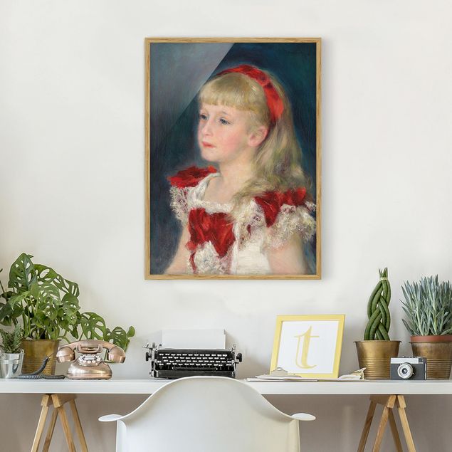 Art styles Auguste Renoir - Mademoiselle Grimprel with red Ribbon