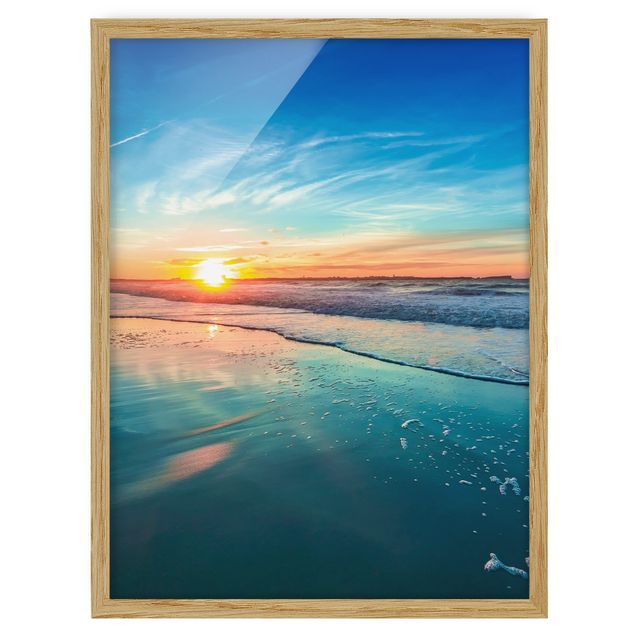 Beach canvas art Romantic Sunset By The Sea