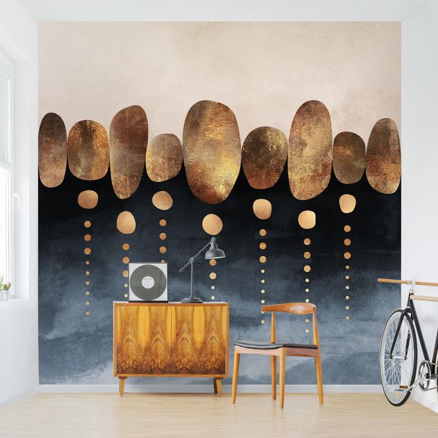 Modern wallpaper designs Abstract Golden Stones