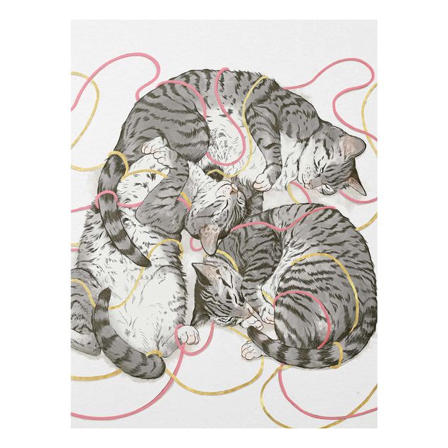 Art prints Illustration Grey Cat Painting