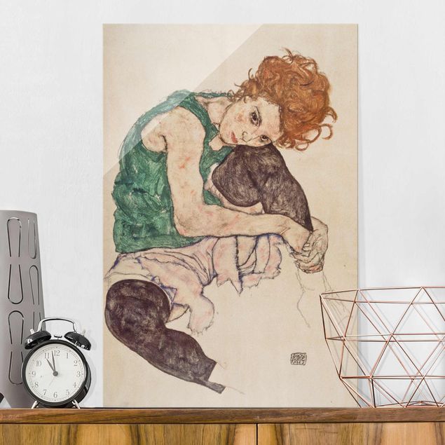 Prints Egon Schiele - Sitting Woman With A Knee Up
