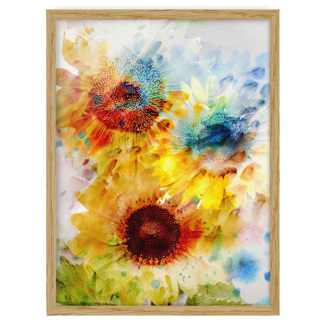 Floral picture Watercolour Flowers Sunflowers