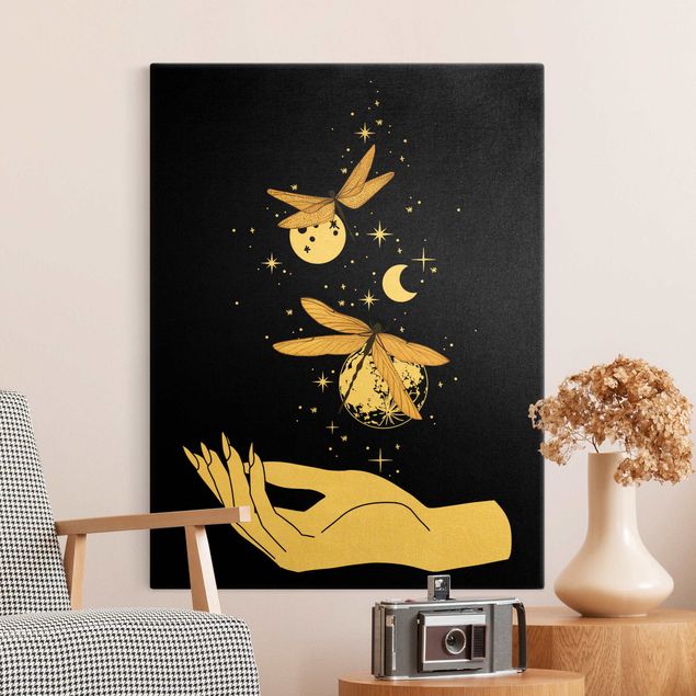 Prints Magical Hand - Dragonfies And Planets