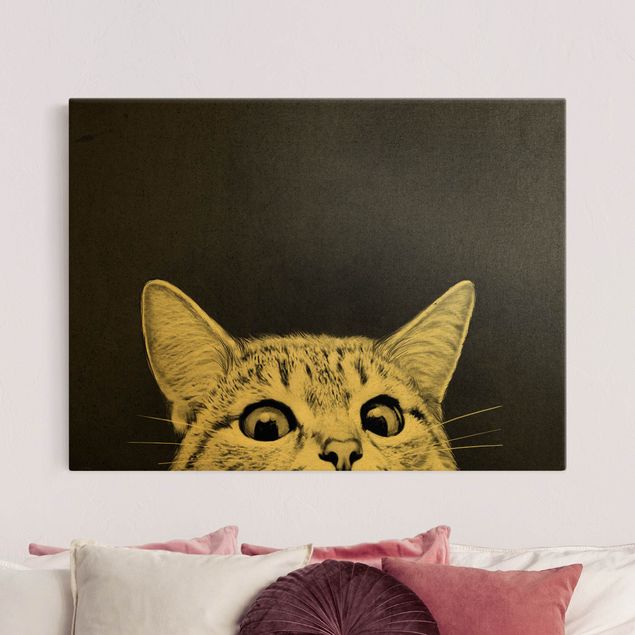 Cat canvas art Illustration Cat Black And White Drawing
