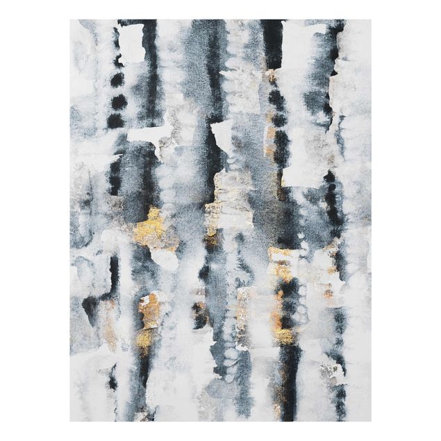 Contemporary art prints Abstract Watercolour With Gold