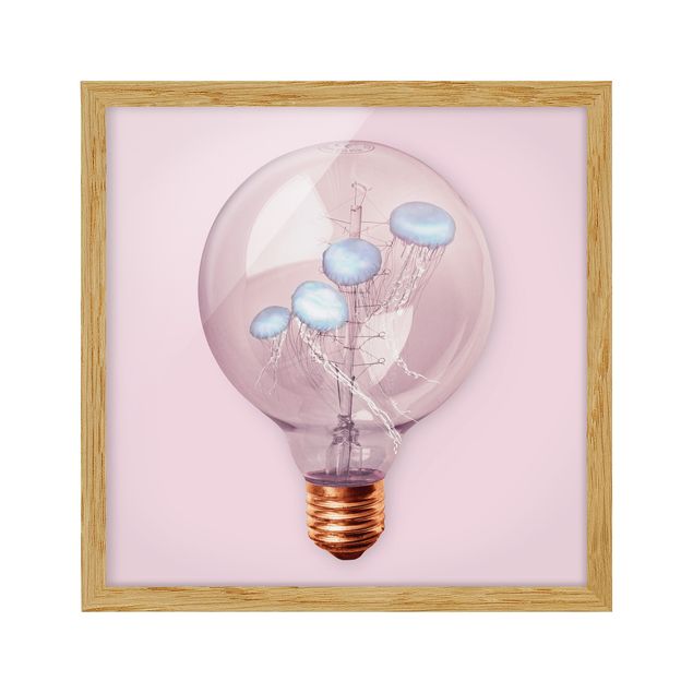 Modern art prints Light Bulb With Jellyfish