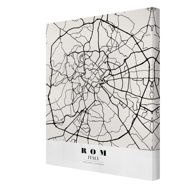 Prints black and white Rome City Map - Classical