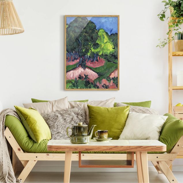 Prints landscape Ernst Ludwig Kirchner - Landscape with Chestnut Tree