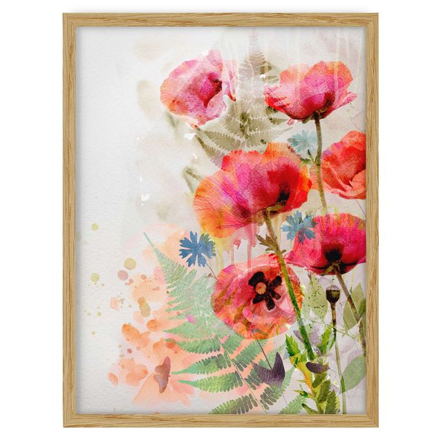 Floral prints Watercolour Flowers Poppy