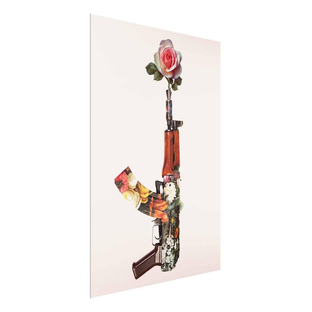 Glass prints flower Weapon With Rose
