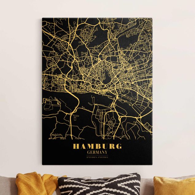 Kitchen Hamburg City Map - Classic Black