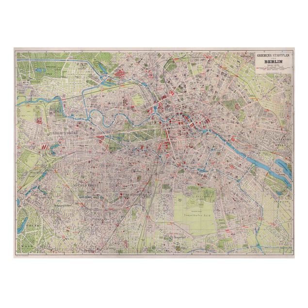Prints maps Vintage Map Berlin