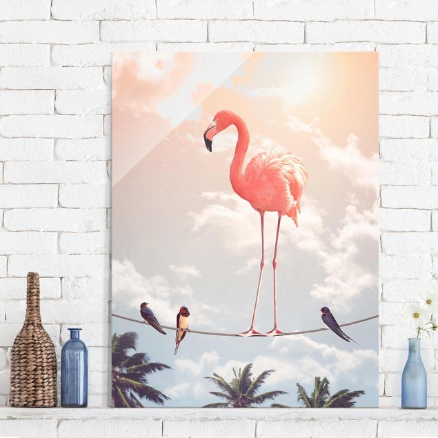 Prints Sky With Flamingo