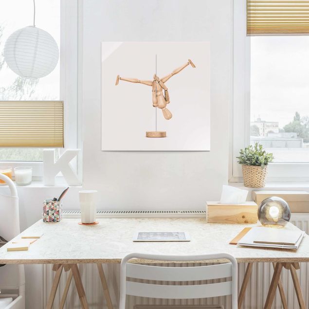 Art prints Pole Dance With Wooden Figure