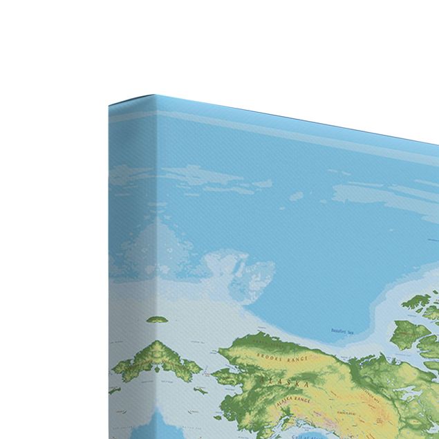 Canvas prints Physical World Map