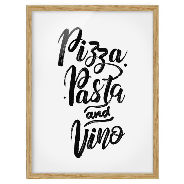 Prints modern Pizza Pasta And Vino