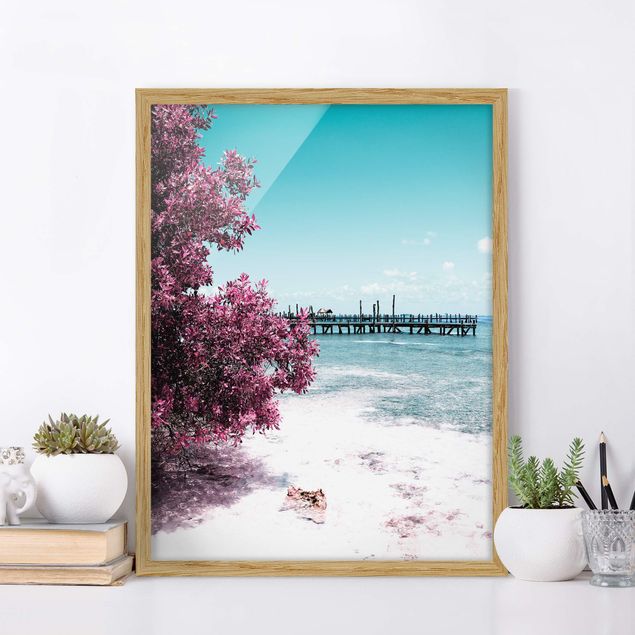 Framed beach prints Paradise Beach Isla Mujeres
