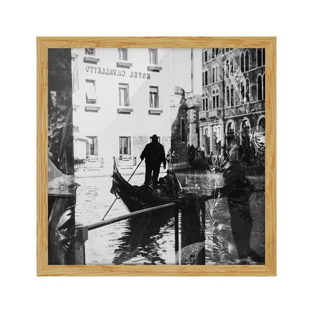 Black and white framed photos Venice Reflections