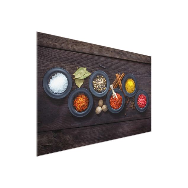 Spices wall art Black Bowls With Spices