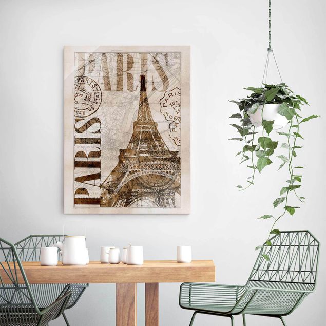 Paris wall art Shabby Chic Collage - Paris