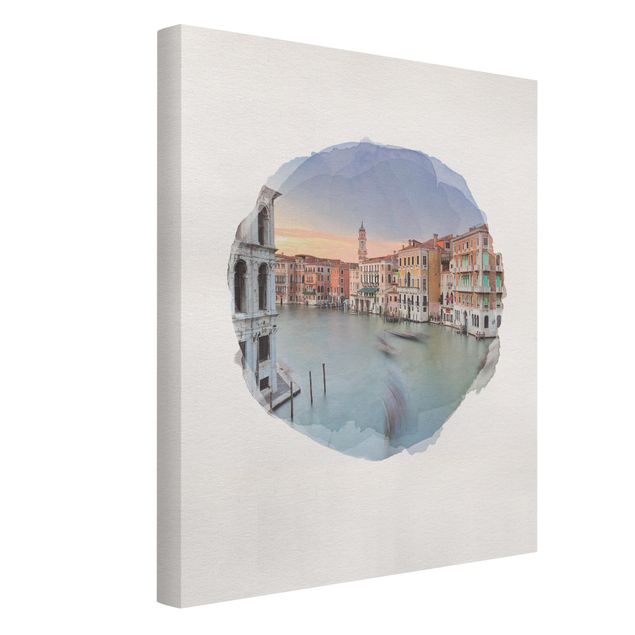 Contemporary art prints WaterColours - Grand Canal View From The Rialto Bridge Venice