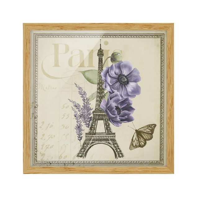 Floral canvas Paris Collage Eiffel Tower