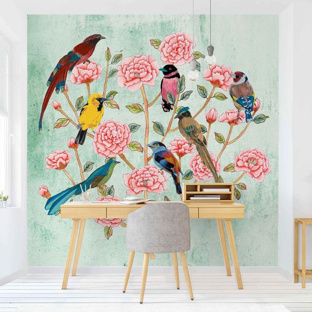 Kitchen Chinoiserie Collage In Mint