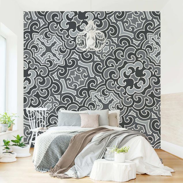 Wallpapers modern Chinoiserie Pattern In Grey