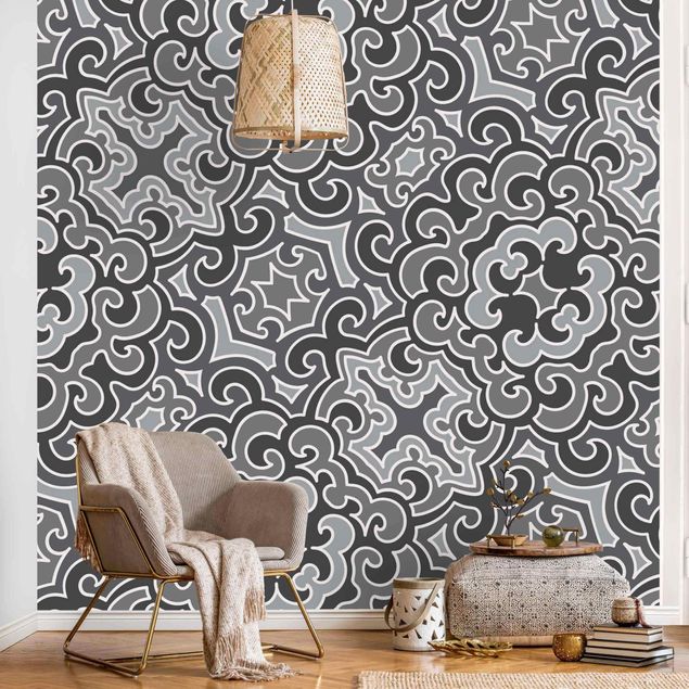 Wallpapers patterns Chinoiserie Pattern In Grey