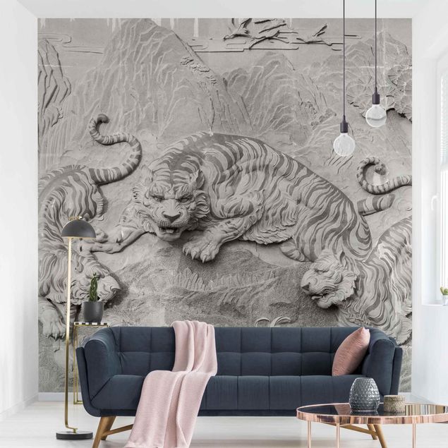 Kitchen Chinoiserie Tiger In Stone Look