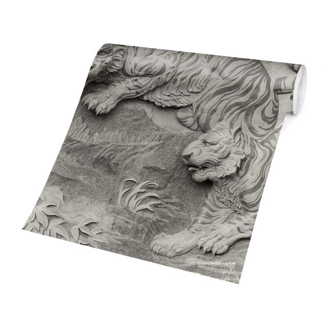 Wallpapers stone Chinoiserie Tiger In Stone Look