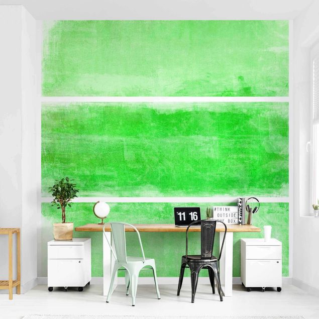 Vertical striped wallpaper Colour Harmony Green