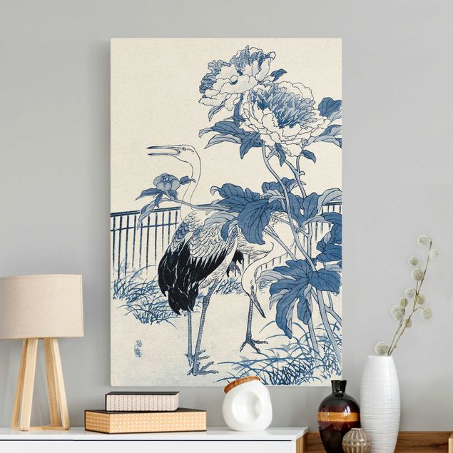 Vintage posters Cyanotype Chinese Crane
