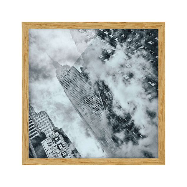 Framed prints black and white Facade Of The Empire State Building